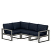 Edge 4 Piece Sectional Set Grey Frame Marine Indigo Cushion