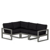 Edge 4 Piece Sectional Set Grey Frame Midnight Linen Cushion