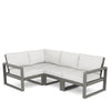 Edge 4 Piece Sectional Set Grey Frame Natural Linen Cushion