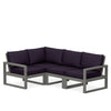 Edge 4 Piece Sectional Set Grey Frame Navy Linen Cushion