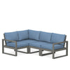 Edge 4 Piece Sectional Set Grey Frame Sky Blue Cushion