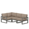 Edge 4 Piece Sectional Set Grey Frame Spiced Burlap Cushion