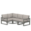 Edge 4 Piece Sectional Set Grey Frame Weathered Tweed Cushion