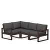 Edge 4 Piece Sectional Set Mahogany Frame Ash Charcoal Cushion