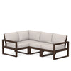 Edge 4 Piece Sectional Set Mahogany Frame Dune Burlap Cushion