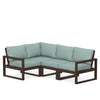 Edge 4 Piece Sectional Set Mahogany Frame Glacier Spa Cushion