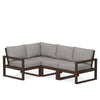 Edge 4 Piece Sectional Set Mahogany Frame Grey Mist Cushion