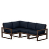 Edge 4 Piece Sectional Set Mahogany Frame Marine Indigo Cushion