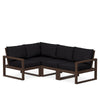 Edge 4 Piece Sectional Set Mahogany Frame Midnight Linen Cushion