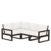 Edge 4 Piece Sectional Set Mahogany Frame Natural Linen Cushion