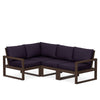 Edge 4 Piece Sectional Set Mahogany Frame Navy Linen Cushion