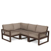 Edge 4 Piece Sectional Set Mahogany Frame Spiced Burlap Cushion