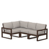 Edge 4 Piece Sectional Set Mahogany Frame Weathered Tweed Cushion