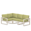 Edge 4 Piece Sectional Set Sand Frame Charteuse Boucle Cushion