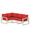 Edge 4 Piece Sectional Set Sand Frame Crimson Linen Cushion