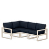 Edge 4 Piece Sectional Set Sand Frame Marine Indigo Cushion