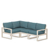 Edge 4 Piece Sectional Set Sand Frame Ocean Teal Cushion