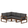 Edge 4 Piece Sectional Set Teak Frame Ash Charcoal Cushion