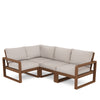 Edge 4 Piece Sectional Set Teak Frame Dune Burlap Cushion