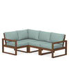 Edge 4 Piece Sectional Set Teak Frame Glacier Spa Cushion