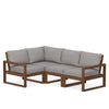 Edge 4 Piece Sectional Set Teak Frame Grey Mist Cushion