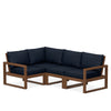 Edge 4 Piece Sectional Set Teak Frame Marine Indigo Cushion