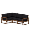 Edge 4 Piece Sectional Set Teak Frame Midnight Linen Cushion