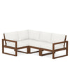 Edge 4 Piece Sectional Set Teak Frame Natural Linen Cushion