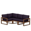 Edge 4 Piece Sectional Set Teak Frame Navy Linen Cushion