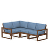 Edge 4 Piece Sectional Set Teak Frame Sky Blue Cushion