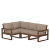 Edge 4 Piece Sectional Set Teak Frame Spiced Burlap Cushion