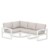 Edge 4 Piece Sectional Set White Frame Dune Burlap Cushion