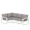 Edge 4 Piece Sectional Set White Frame Grey Mist Cushion