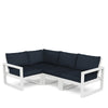 Edge 4 Piece Sectional Set White Frame Marine Indigo Cushion