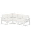 Edge 4 Piece Sectional Set White Frame Natural Linen Cushion