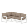 Edge 4 Piece Sectional Set White Frame Spiced Burlap Cushion