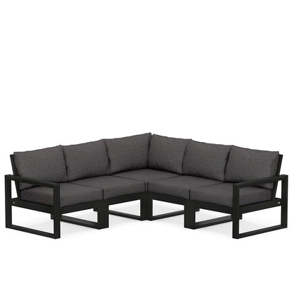 
                  Edge 5 Piece Sectional Set Black Frame Ash Charcoal Cushion - Image 2
                