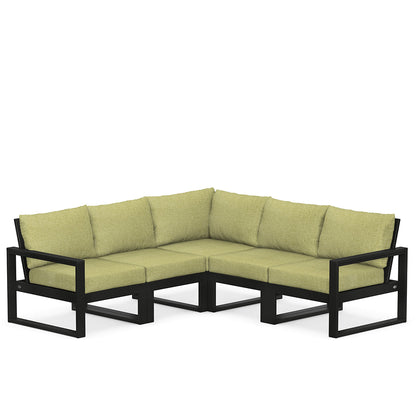 
                  Edge 5 Piece Sectional Set Black Frame Charteuse Boucle Cushion - Image 3
                