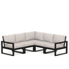 Edge 5 Piece Sectional Set Black Frame Dune Burlap Cushion