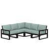 Edge 5 Piece Sectional Set Black Frame Glacier Spa Cushion