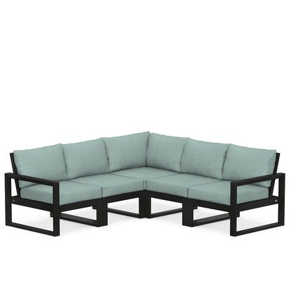 
                  Edge 5 Piece Sectional Set Black Frame Glacier Spa Cushion - Image 7
                