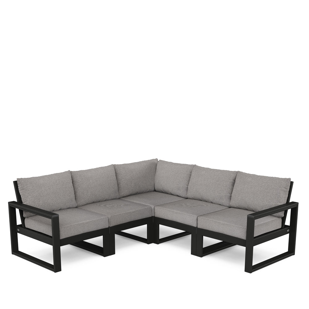 Edge 5 Piece Sectional Set Black Frame Grey Mist Cushion, image 6