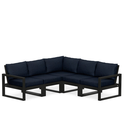 
                  Edge 5 Piece Sectional Set Black Frame Marine Indigo Cushion - Image 8
                