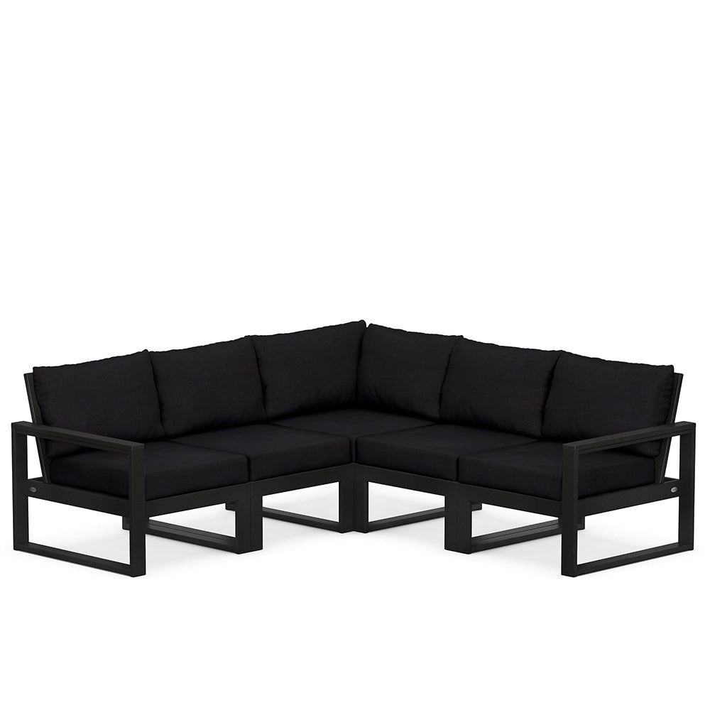 Edge 5 Piece Sectional Set Black Frame Midnight Linen Cushion, image 9