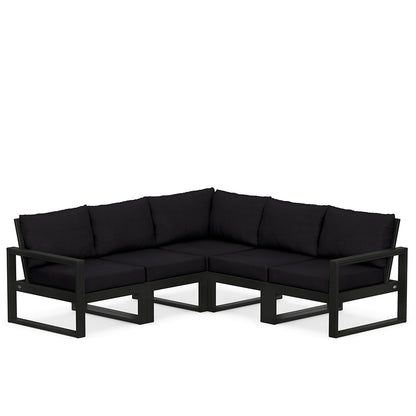 
                  Edge 5 Piece Sectional Set Black Frame Midnight Linen Cushion - Image 9
                