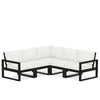 Edge 5 Piece Sectional Set Black Frame Natural Linen Cushion