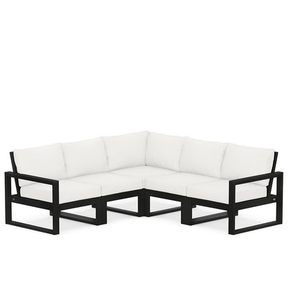 
                  Edge 5 Piece Sectional Set Black Frame Natural Linen Cushion - Image 10
                