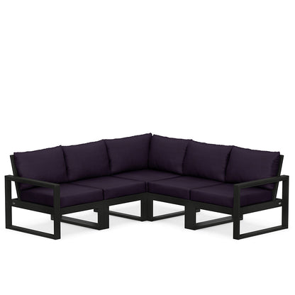 
                  Edge 5 Piece Sectional Set Black Frame Navy Linen Cushion - Image 11
                