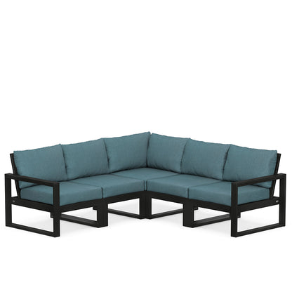 
                  Edge 5 Piece Sectional Set Black Frame Ocean Teal Cushion - Image 12
                