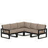 Edge 5 Piece Sectional Set Black Frame Spiced Burlap Cushion